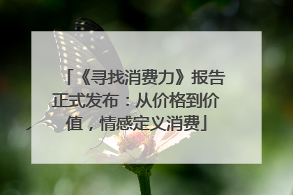 《寻找消费力》报告正式发布：从价格到价值，情感定义消费