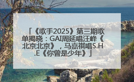 《歌手2025》第三期歌单揭晓：GAI周延唱汪峰《北京北京》，马嘉祺唱S.H.E《你曾是少年》