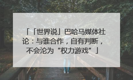 「世界说」巴哈马媒体社论：与谁合作，自有判断，不会沦为“权力游戏”
