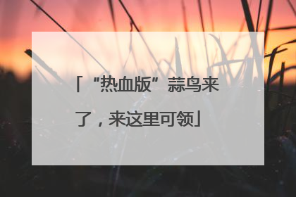 “热血版”蒜鸟来了，来这里可领