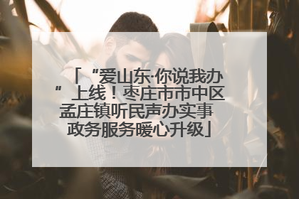 “爱山东·你说我办”上线！枣庄市市中区孟庄镇听民声办实事 政务服务暖心升级