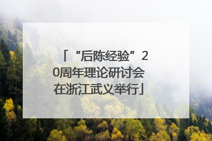 “后陈经验”20周年理论研讨会在浙江武义举行