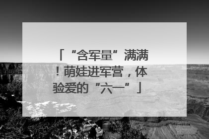 “含军量”满满！萌娃进军营，体验爱的“六一”