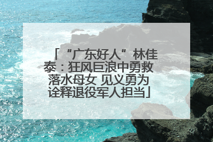 “广东好人”林佳泰：狂风巨浪中勇救落水母女 见义勇为诠释退役军人担当
