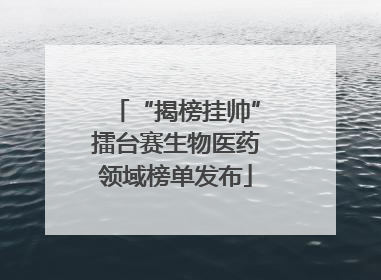 “揭榜挂帅”擂台赛生物医药领域榜单发布