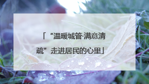 “温暖城管·满意清疏”走进居民的心里