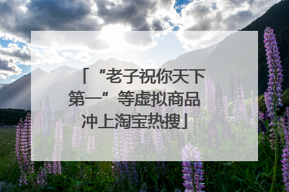 “老子祝你天下第一”等虚拟商品冲上淘宝热搜