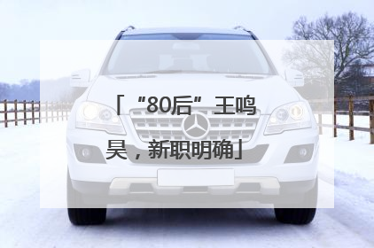 “80后”王鸣昊，新职明确
