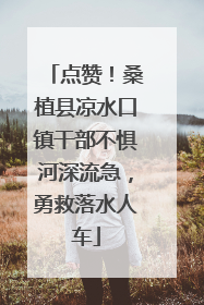 点赞！桑植县凉水口镇干部不惧河深流急，勇救落水人车