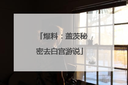 爆料：盖茨秘密去白宫游说