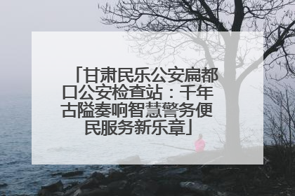 甘肃民乐公安扁都口公安检查站：千年古隘奏响智慧警务便民服务新乐章