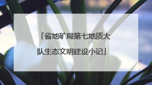 省地矿局第七地质大队生态文明建设小记
