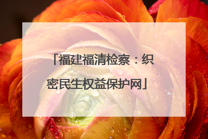 福建福清检察：织密民生权益保护网