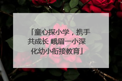 童心探小学，携手共成长 峨眉一小深化幼小衔接教育