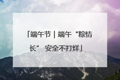 端午节｜端午“粽情长” 安全不打烊