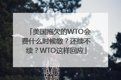 美国拖欠的WTO会费什么时候缴？还续不续？WTO这样回应