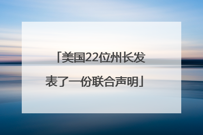 美国22位州长发表了一份联合声明