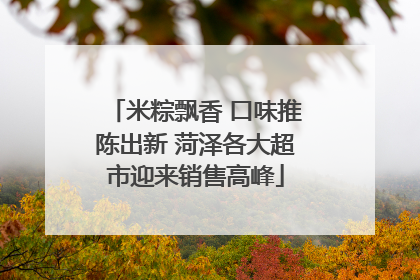 米粽飘香 口味推陈出新 菏泽各大超市迎来销售高峰