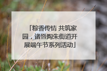 粽香传情 共筑家园，诸暨陶朱街道开展端午节系列活动