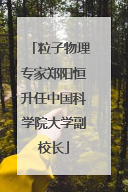 粒子物理专家郑阳恒升任中国科学院大学副校长