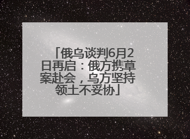 俄乌谈判6月2日再启：俄方携草案赴会，乌方坚持领土不妥协