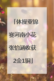 体操亚锦赛河南小花张怡涵收获2金1铜