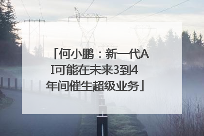 何小鹏：新一代AI可能在未来3到4年间催生超级业务