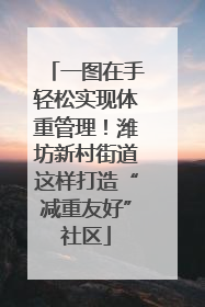 一图在手轻松实现体重管理！潍坊新村街道这样打造“减重友好”社区