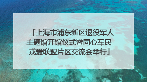 上海市浦东新区退役军人主题馆开馆仪式暨同心军民戎爱联盟片区交流会举行