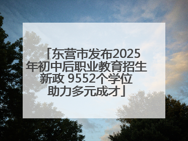 东营市发布2025年初中后职业教育招生新政 9552个学位助力多元成才