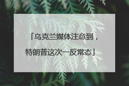 乌克兰媒体注意到，特朗普这次一反常态