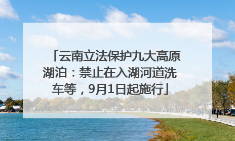 云南立法保护九大高原湖泊：禁止在入湖河道洗车等，9月1日起施行