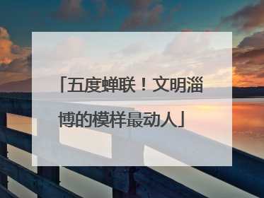 五度蝉联！文明淄博的模样最动人