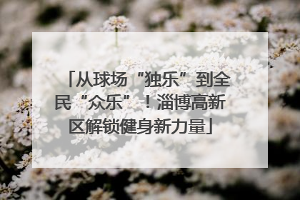 从球场“独乐”到全民“众乐”！淄博高新区解锁健身新力量