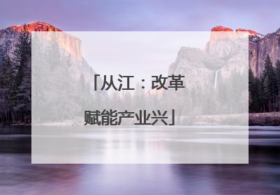 从江：改革赋能产业兴