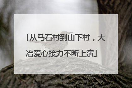 从马石村到山下村，大冶爱心接力不断上演
