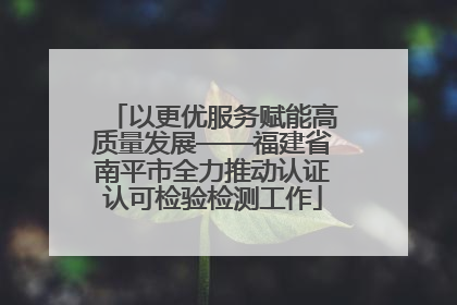 以更优服务赋能高质量发展——福建省南平市全力推动认证认可检验检测工作