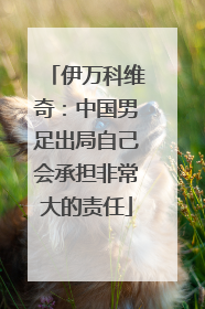 伊万科维奇：中国男足出局自己会承担非常大的责任