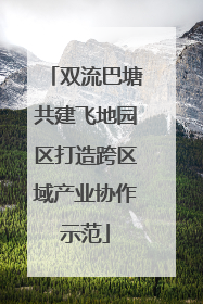 双流巴塘共建飞地园区打造跨区域产业协作示范
