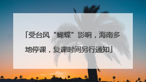 受台风“蝴蝶”影响，海南多地停课，复课时间另行通知