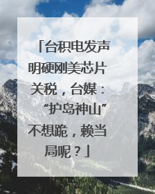 台积电发声明硬刚美芯片关税，台媒：“护岛神山”不想跪，赖当局呢？