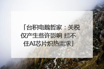 台积电魏哲家：关税仅产生些许影响 拦不住AI芯片炽热需求