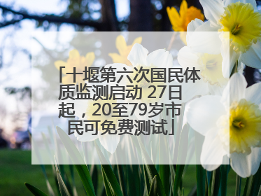 十堰第六次国民体质监测启动 27日起，20至79岁市民可免费测试
