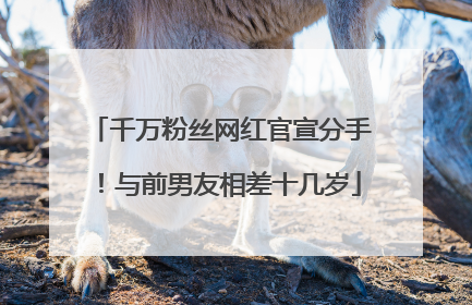 千万粉丝网红官宣分手！与前男友相差十几岁