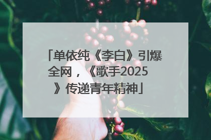 单依纯《李白》引爆全网，《歌手2025》传递青年精神