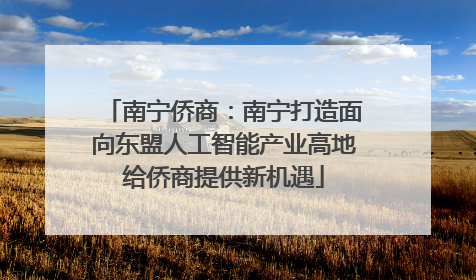 南宁侨商：南宁打造面向东盟人工智能产业高地给侨商提供新机遇