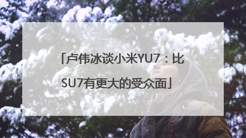 卢伟冰谈小米YU7：比SU7有更大的受众面
