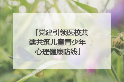 党建引领医校共建共筑儿童青少年心理健康防线