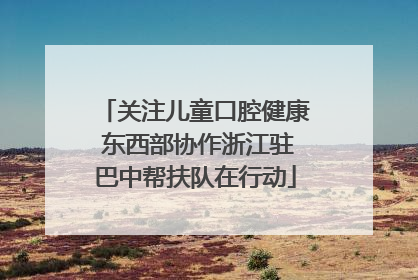 关注儿童口腔健康 东西部协作浙江驻巴中帮扶队在行动