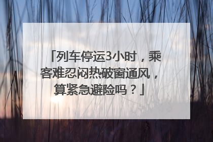 列车停运3小时，乘客难忍闷热破窗通风，算紧急避险吗？